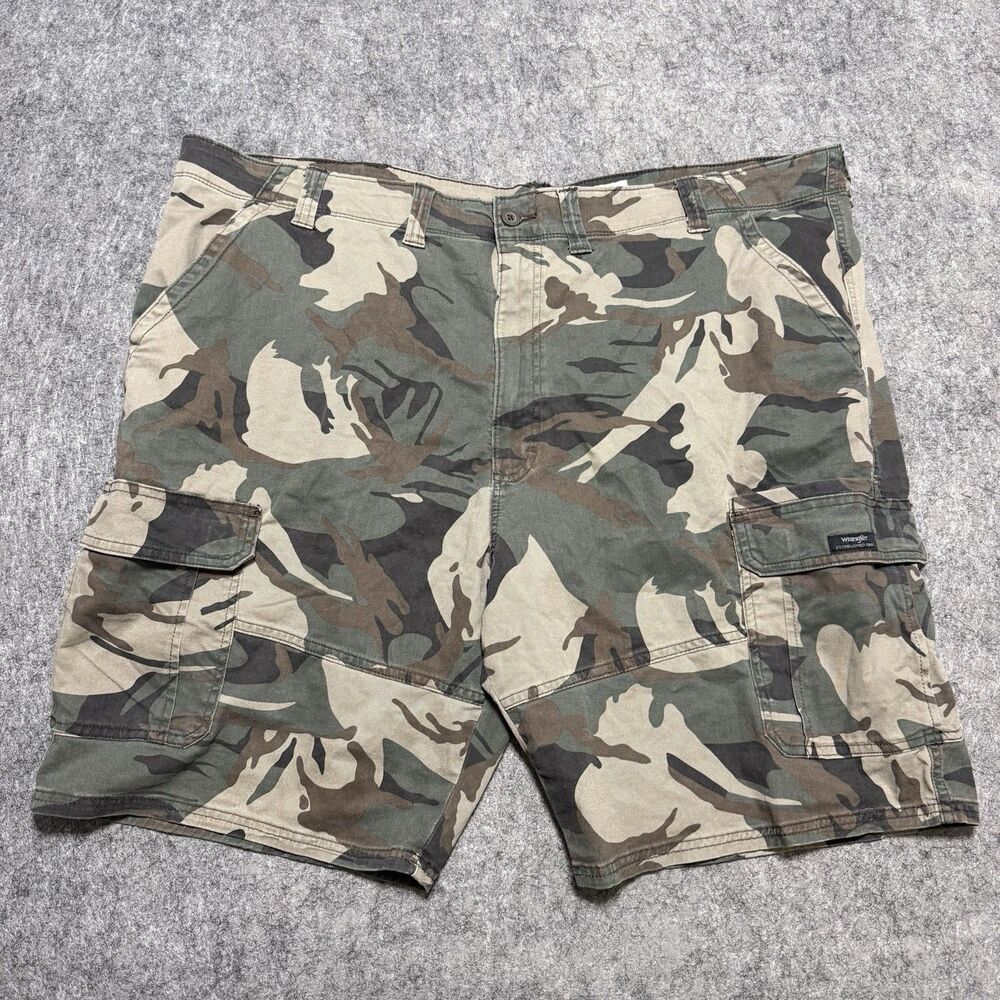 Wrangler Mens Cargo Camouflage Shorts Size 46 Army Olive Relaxed Fit
